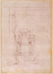Valmisteleva piirustus paavi Julius II:n haudalle tekijältä Michelangelo Buonarroti