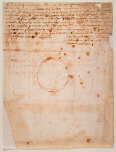 Santa Maria del Fioren kupolin rummun luonnokset ja kirje Bibbienan kardinaalille. tekijältä Michelangelo Buonarroti