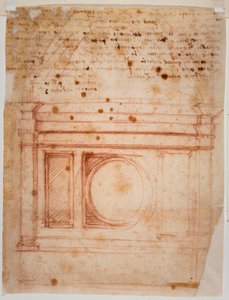 Santa Maria del Fioren kupolin rummun luonnokset ja kirje Bibbienan kardinaalille. tekijältä Michelangelo Buonarroti