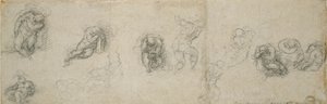 Tutkimuksia nukkuvasta apostolista ja muista hahmoista, 1500-luku tekijältä Michelangelo Buonarroti