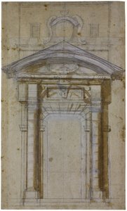 Tutkimus Porta Pialle Roomassa, noin 1561 tekijältä Michelangelo Buonarroti