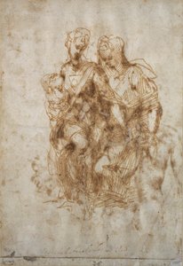 Tutkimus Pyhästä Annesta, Leonardo Da Vincin "Anne" jälkeen, n. 1502 tekijältä Michelangelo Buonarroti