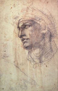 Pään tutkimus (hiili paperille) tekijältä Michelangelo Buonarroti