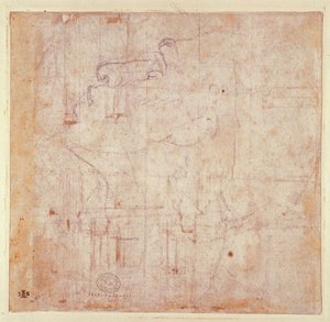 Tutkimus päästä, 1525-26 (musta liitu paperilla) (käänteinen) (katso suora 191779) tekijältä Michelangelo Buonarroti
