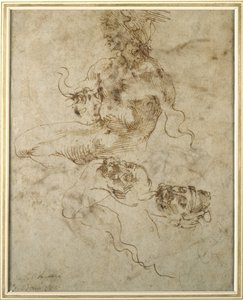 Tutkimus nuoresta miehestä, joka istuu, vuoden 15012 jälkeen tekijältä Michelangelo Buonarroti