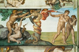 Sikstuksen kappeli; kattofreskot restauroinnin jälkeen (fresko) tekijältä Michelangelo Buonarroti