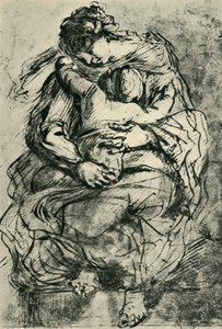 Madonna ja lapsi, 1500-luvun loppu - 1600-luvun alku, 1943. tekijältä Michelangelo Merisi Caravaggio