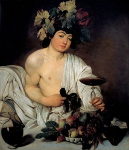 Nuori Bacchus, n. 1596 (öljy kankaalle) tekijältä Michelangelo Merisi da Caravaggio