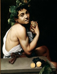 Nuori Bacchus (Bacchino) sairas maalaus Michelangelo Merisi tunnetaan nimellä Caravaggio (The Caravaggio