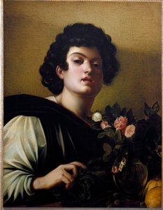 Nuori poika ruusumaljakossa tekijältä Michelangelo Merisi da Caravaggio