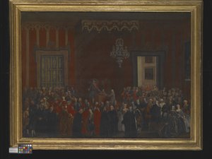 Siviiliseremonia Ferdinand IV:n noustessa Napolin valtaistuimelle vuonna 1759, noin 1780 (öljy kankaalle) tekijältä Michele Foschini