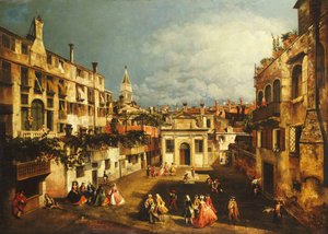 Campo San Gallo, Venetsia, noin 1740-luku tekijältä Michele Marieschi