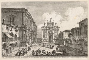 Näkymät Venetsiaan: Campo S. Rocco, 1741. tekijältä Michele Marieschi