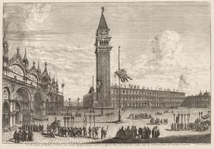 Näkymät Venetsiaan: Piazza ja Piazzetta, 1741. tekijältä Michele Marieschi
