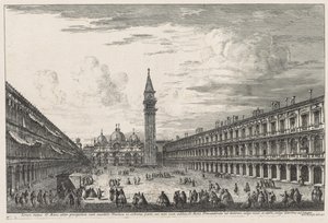 Näkymät Venetsiaan: Piazza SAN. Marco tekijältä Michele Marieschi