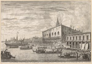 Näkymät Venetsiaan: Molo ja S. M. Della Salute tekijältä Michele Marieschi