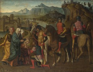 Coriolanus suostutteli perheensä säästämään Rooman, n. 1500 tekijältä Michelle da Verona