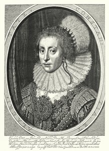 Elizabeth Stuart, Böömin kuningatar (kaiverrus) tekijältä Michiel Jansz. van (after) Miereveld