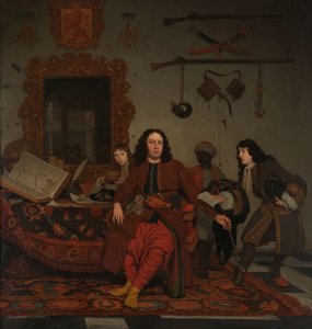 Thomas Hees ja hänen palvelijansa Thomas ja veljenpojat Jan ja Andries Hees Muotokuva Thomas Heesistä (s. 1634/35), asukas ja Algerin, Tunisin ja Tripolin hallitusten komentaja sekä hänen veljenpoikansa Jan (s. 1670/71) ja Andries (s. 1).
