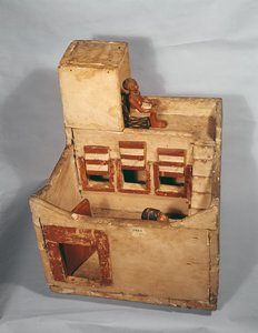 Puinen aittamalli hahmoilla, n. 2000-1800 eKr. (puu)