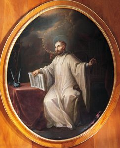 Pyhä Bernard Clairvaux, Miguel Cabrera (1695-1768) tekijältä Miguel (attr. to) Cabrera