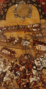 Meksikon valloitus, paneeli XXI, n. 1696-1715 (maali puulle)