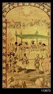 Meksikon valloitus: Hernando Cortes (1485-1547) määrää laivojen tuhoamisen ja tapaa Montezuman suurlähettiläiden (1466-1520) kanssa vuonna 1520