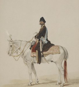 Naser al-Din Shah Qajarin ratsastusmuotokuva 1831-1896, 1873