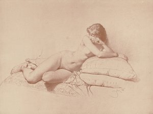 Tutkimus makuulla olevasta naisesta, 1885 tekijältä Mihaly von Zichy