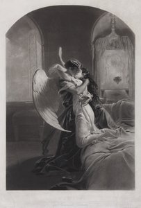 Tamara ja Demon. Kuvitus Mikhail Lermontovin runoon Demoni, n. 1880