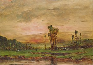 Iltamaisema karjalauman kanssa lähellä Jouy-en-Josasia, 1881