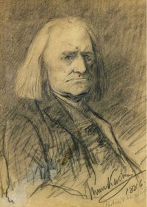 Munkacsy, Mihaly (1844-1900) Franz Lisztin (1811-1886) muotokuva tekijältä Mihály Munkácsy