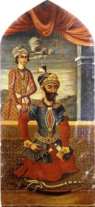 Muotokuva Tšingis-kaanista, mukana nuori, n. 1803-1804 tekijältä Mihr Ali