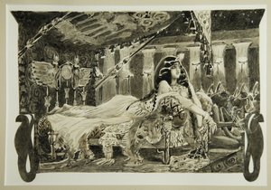 Kleopatra sängyssä, 1899 tekijältä Mikhail Aleksandrovich Vrubel