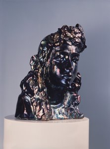 Tyttöjen pää ja seppele, 1890-luvun alku tekijältä Mikhail Aleksandrovich Vrubel