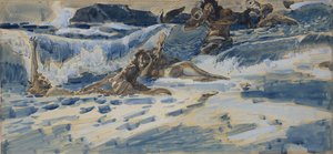 Soittaa naideja ja tritoneja, 1896-1898 tekijältä Mikhail Aleksandrovich Vrubel