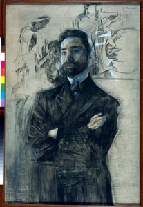 Runoilija Valeri Jakovlevitš Brioussovin (1873-1924) muotokuva - Mihail Aleksandrovitš Vrubelin (Vroubel) teos (1856-1910) tekijältä Mikhail Aleksandrovich Vrubel