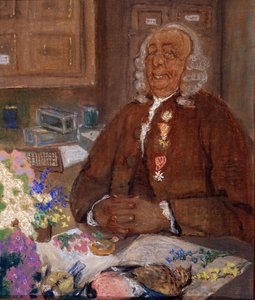 ""Muotokuva Charles Linnesta (Carl von Linne, Linneus 1707-1778), ruotsalainen luonnontieteilijä"" Mihail Dmitrievich Ezuchevskyn (1880-1928) maalaus 20th Century State Darwin Museum, Moskova