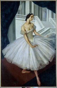 Balerina Anna Pavlovan (1881-1931) muotokuva (Ballerina Anna Pavlova) - Alexandre Evguenievitch Jacovieffin maalaus (Aleksandri Jevgenjevitš Jakovlev tai Iacovieff) (1887-1938), öljy kankaalle (190x121,5 cm)