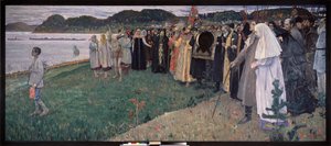 Venäjällä suosittu soul (Venäjällä The Folk Soul). Mihail Vasilyevich Nesterovin (1862-1942) maalaus öljy kankaalle tekijältä Mikhail Vasilievich Nesterov