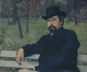 Taidemaalari Nikolai Aleksandrovits Jaroshenkon muotokuva tekijältä Mikhail Vasilyevich Nesterov
