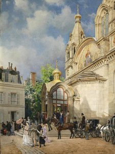 Ulos kirkosta, 1870-1880 tekijältä Mikhail Yakovlevich Villie