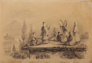 Georgian naiset katolla Lezghinka, 1837