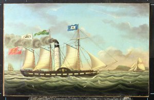 Steam-paketti "Saint Patrick" Liverpoolista Dubliniin, 1827 tekijältä Miles Walters