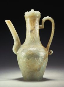 Ming-seladonin myöhäinen jade-kansi ja kansi (jade) tekijältä Ming Dynasty Chinese School