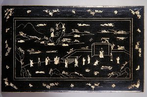 Kang Table Top (lakattu puu upotettu luulla) (katso myös 272139) tekijältä Ming Dynasty Chinese School