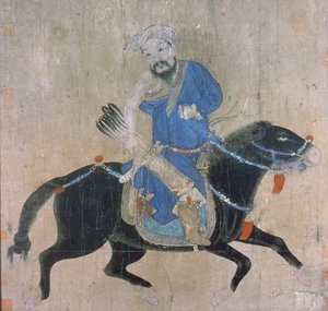 Mongolijousimies hevosen selässä, keisari Ch