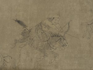 Cai Wenjin vankeus, 1300-1400-luku (muste paperille)