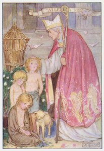 Saint Gregory (väri litho) tekijältä Minnie Didbin Spooner