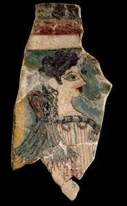 La Parisienne: freskon fragmentti, joka edustaa profiilin pretressiä. Cnossoksesta (knossos). Minolainen taide, noin 1500-1450 eKr. Heraklionin arkeologinen museo. Kreeta, Kreikka. - La Parisienne (alias Minoan Lady): fragmentti pappia edustavasta fresosta